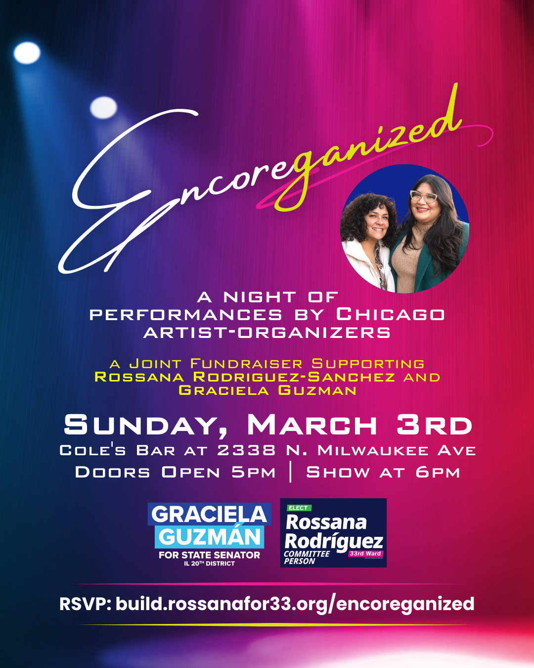 Encoreganized fundraiser flyer